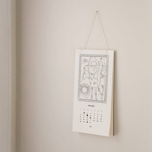 Calendrier Lunaire & Zodiacal 2026 — Illustrations à colorier